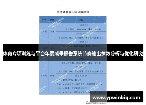 体育专项训练与平台年度成果报告系统节奏输出参数分析与优化研究